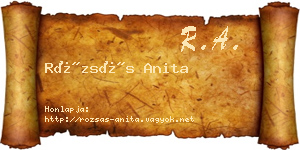Rózsás Anita névjegykártya