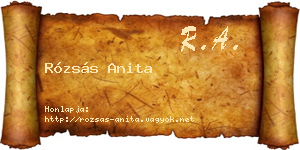 Rózsás Anita névjegykártya