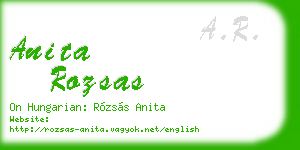 anita rozsas business card