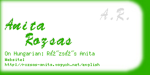 anita rozsas business card
